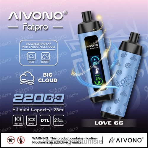 Cigarette Électronique Prix Tunisie - Aivono Fatpro 22000 amour 66 2D6866