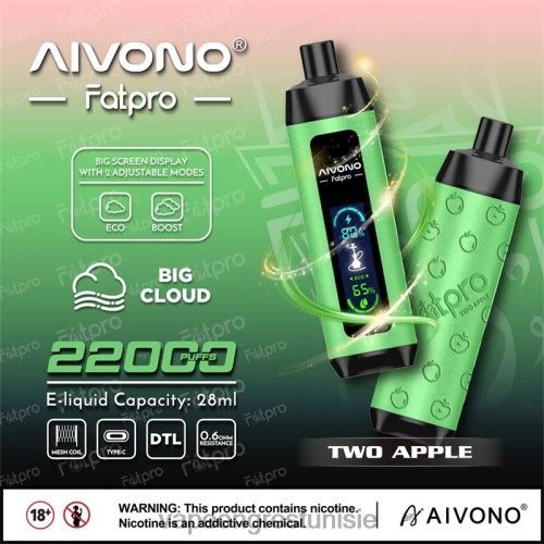 Vape En Gros - Aivono Fatpro 22000 deux pommes 2D6861