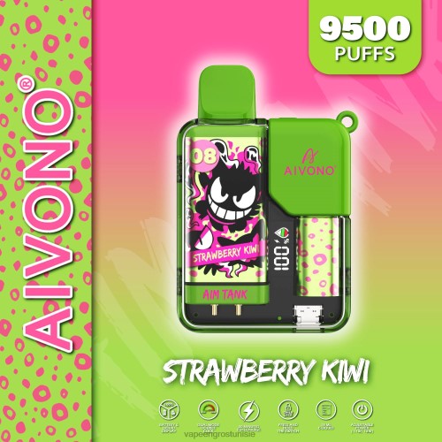 Cigarette Électronique Jetable - Aivono AIM TANK 9500 fraise-kiwi 2D68647