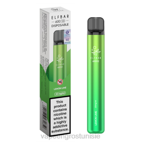 Cigarette Électronique Jetable - citron vert NHPL287 ELFBAR 600V2 20mg