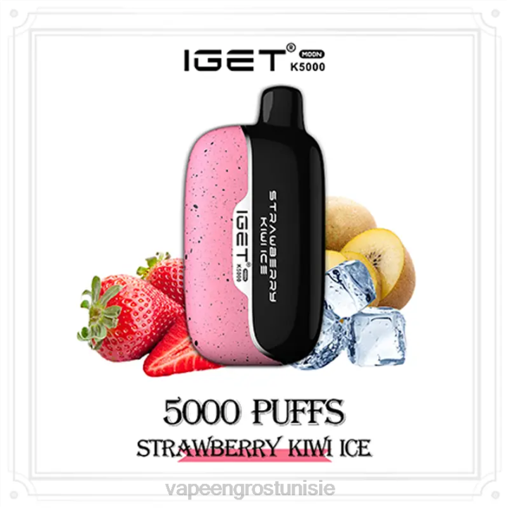 Cigarette Électronique Tunisie - IGET Moon k5000 02DN18 glace fraise kiwi